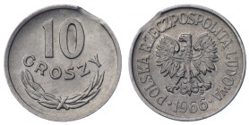 Polska, PRL, 10 groszy 1966 - końcówka blachy