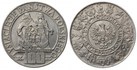 Polska, PRL, 100 złotych 1966, Mieszko i Dąbrówka - destrukt, 'znikający' Gosławski