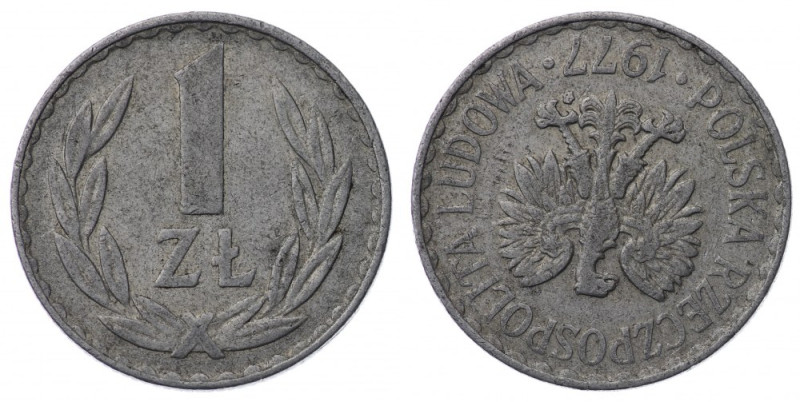 Polska, PRL, 1 złoty 1977 - skrętka 
Grade: VF