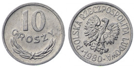 Polska, PRL, 10 groszy 1980 - skrętka