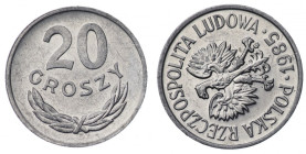 Polska, PRL, 20 groszy 1985 - skrętka