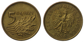 Polska, III RP, 5 groszy 2004 - skrętka