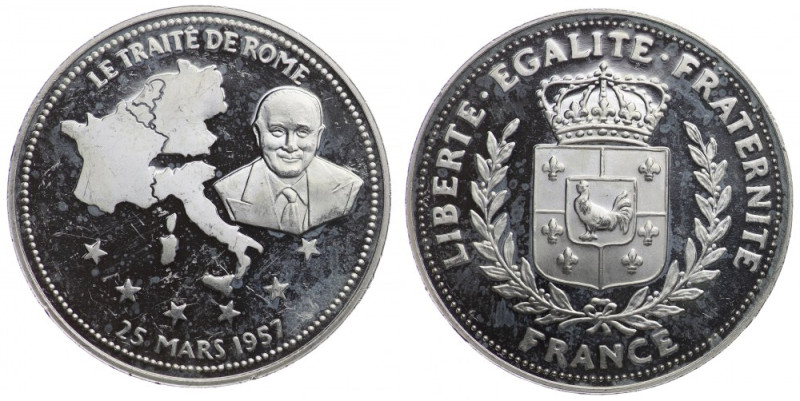 Francja,Medal LE Traite De Rome 25 Mars 1957 Srebro 20g., Ag.999

Grade: Proof...
