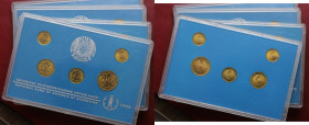 Kazachstan , National Bank, 5 monet 1993 w oryginalnym opakowaniu - zestaw 4 sztuk