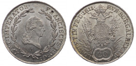 Austria, Franciszek II, 20 Krajcarów 1811 A, Wiedeń - piękne