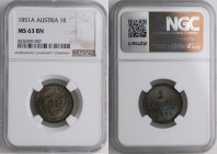 Austria, Franciszek Józef I, 1 Kreuzer 1851, Wiedeń