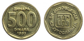 Jugosławia, 500 dinara 1993 - rzadsza