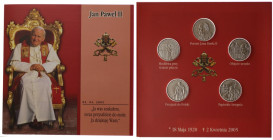 Malta, 1 lira Jan Paweł II - zestaw 5 sztuk w oryginalnym blistrze