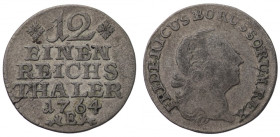 Niemcy, Prusy, Fryderyk II, 1/12 talara 1764 E