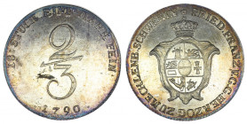 Niemcy, Mecklenburg-Schwerin, 2/3 talara 1790 - przepięknie zachowany