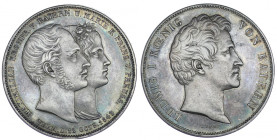 Niemcy, Ludwik I 1825-1848, dwutalar 1842, wybity z okazji zaślubin księcia Maksymiliana z księżniczką pruską Marią