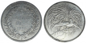 Niemcy, Nowa Gwinea, 5 marek 1894 A, Berlin - bardzo ładna i rzadka
