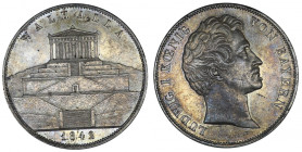 Germany, Bavaria, Louis I (1825-1848). Double commemorative thaler, inauguration of the monument of the Walhalla of Donaustauf 1842, Munich.