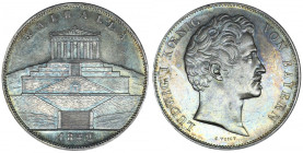 Germany, Bavaria, Louis I (1825-1848). Double commemorative thaler, inauguration of the monument of the Walhalla of Donaustauf 1842, Munich.
