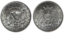 Niemcy, Miasto Brema, 2 Marki Hamburg 1904 J