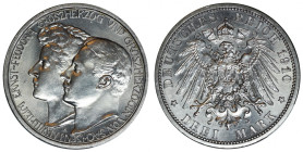 Niemcy, Saksonia, Wilhelm Ernest i Fedora, 3 marki 1910 A, Berlin