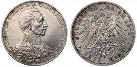 Niemcy, Królestwo Prus, Wilhelm II, 3 Marki Berlin 1913 A