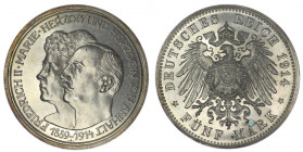 Niemcy, Anhalt-Dessau, Fryderyk II, 5 marek 1914 - stempel lustrzany