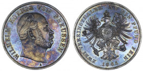 Niemcy, Prusy, dwutalar 1865 A - stempel lustrzany - piękny i bardzo rzadki