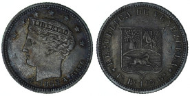 Wenezuela, 1/2 real 1858 - ogromenj rzadkości pozycja