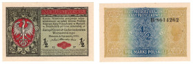 Polska, 1/2 marki polskiej 1916, Generał, Seria B