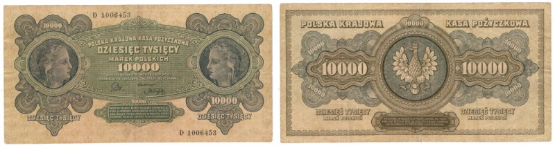 Polska, 10 000 marek polskich 1922, seria D 
Grade: VF