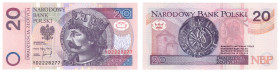 Polska, 20 złotych, 1994, Seria YD - seria zastępcza