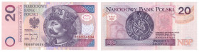 Polska, 20 złotych, 1994, Seria YE - seria zastępcza