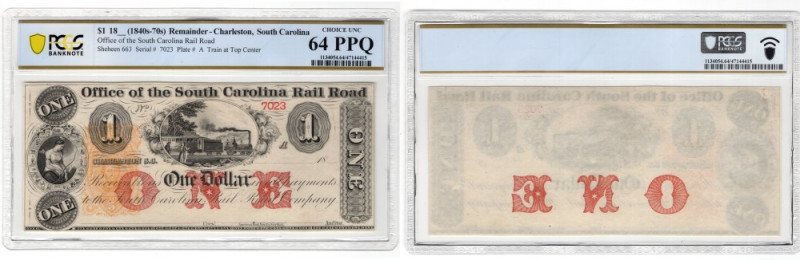 Stany Zjednoczone Ameryki (USA), 1 dollar, Office of the SOUTH CAROLINA Rail Roa...