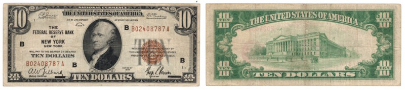 Stany Zjednoczone, 10 Dollars, 1929 Reference: Pick: 395B
Grade: VF