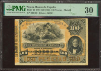 100 Pesetas. 1 de Enero de 1884. Sin serie. (Edifil 2023: 284, Pick: 26). Muy raro, especialmente sin reparaciones y en esta calidad. MBC+. Encapsulad...