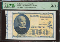 100 Pesetas. 24 de Junio de 1898. Sin serie. (Edifil 2023: 305, Pick: 48). Rarísimo, especialmente en esta excepcional calidad y conservando todo su a...