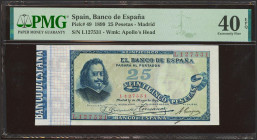 25 Pesetas. 17 de Mayo de 1899. Serie L. (Edifil 2023: 306a, Pick: 49). Raro sin ninguna reparación, apresto original. EBC-. Encapsulado PMG40EPQ.