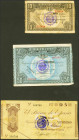 Conjunto de 5 billetes del Banco de Bilbao, todos ellos emitidos en 1936 y todos ellos con sellos de caucho del GOBIERNO DE EUZKADI / EUZKADIKO JAURIA...