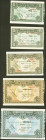 Serie completa de 6 billetes, a falta de los NO EMITIDOS, de la emisión del 1 de Enero de 1937 del Banco de España de Bilbao. EBC/EBC+.