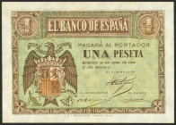 1 Peseta. 30 de Abril de 1938. Serie A. (Edifil 2023: 428, Pick: 108a). Conserva parte de su apresto original. EBC+++.