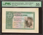 500 Pesetas. 21 de Octubre de 1940. Pruebas de anverso y reverso con los colores no definitivos, sin numeración y sin firma de cajero. (Edifil 2023: 4...