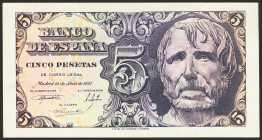 5 Pesetas. 12 de Abril de 1947. Sin serie. (Edifil 2023: 454, Pick: 134a). Apresto original. SC.