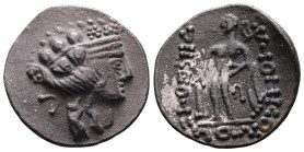 Celts in Eastern Europe. Imitation of late Thasos type, 2nd – 1st century BC. AR Tetradrachm (31.8 mm, 17.07 g.). Celticized head of Dionysos to right...