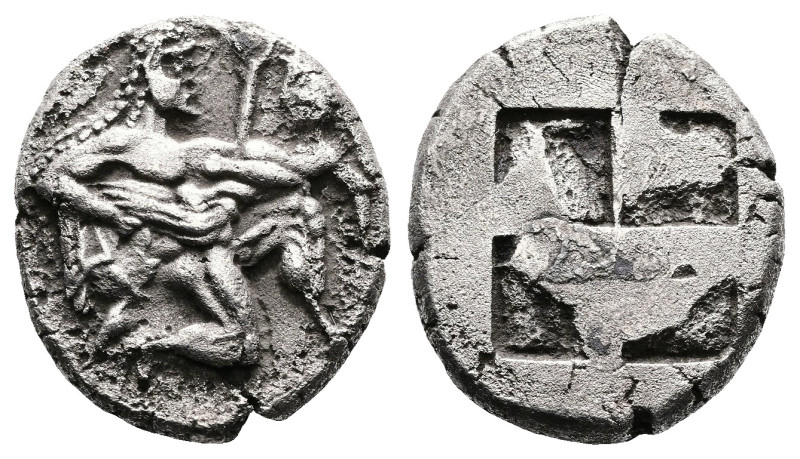 Thrace. Thasos, circa 500-478 BC. AR Stater (19.3 mm, 9.00 g.). Nude, ithyphalli...