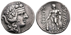 Thrace. Thasos, circa 100-75 BC. AR Tetradrachm (30.4 mm, 15.54 g). Wreathed head of young Dionysos to right. Rev. ΗΡΑΚΛΕΟVΣ / ΣΩΤΗΡΟΣ / ΘΑΣΙΩΝ, Herak...