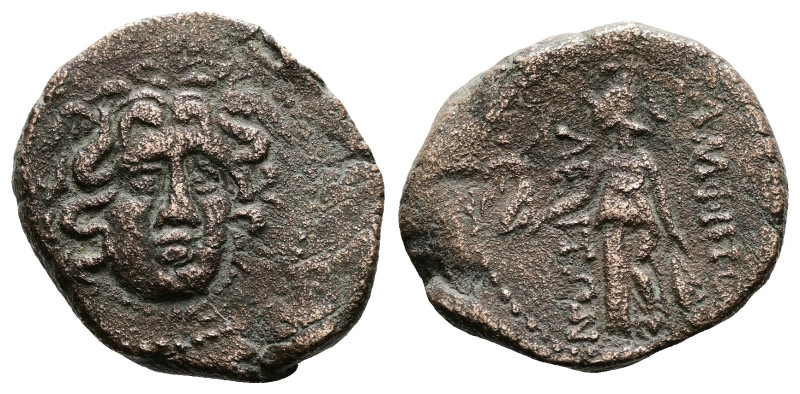 Macedon. Amphipolis, circa 1st century BC. AE (24.3 mm, 11.23 g). Facing winged ...