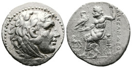Macedon, kings. Alexander III ‘the Great’, 336-323 BC. AR Tetradrachm (31.4 mm, 16.74 g.). Miletos mint, ca. 210-190 BC. Head of Heracles right, weari...