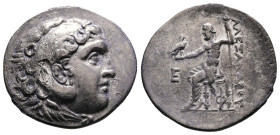 Macedon, kings. Alexander III ‘the Great’, 336-323 BC. AR Tetradrachm (32.3 mm, 16.08 g.). Phaselis mint, dated civic year 24 (ca. 214/13 BC). Head of...