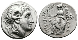 Macedon, kings. Lysimachos, 305-281 BC. AR Tetradrachm (29.6 mm, 16.69 g.). Amphipolis mint, circa 288/7-282/1 BC. Diademed head of the deified Alexan...