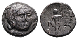 Boeotia. Federal Coinage, circa 220s BC. AE (17.4 mm, 4.77 g). Head of Demeter or Kore (Persephone) three-quarter face right, wearing corn-wreath. Rev...