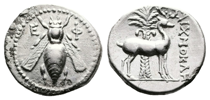 Ionia. Ephesos, circa 202-150 BC. AR Drachm (18.8 mm, 3.94 g.). Aichmokles, magi...