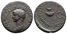 Nero, as Caesar, AD 50 – 54. AE Dupondius (29 mm, 16.42 g.). Uncertain Thracian mint, Perinthos(?). NERO CLAVD CAES DRVS GERM [PRINC IVVENT], bare-hea...