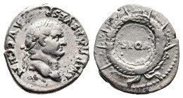 Vespasian, AD 69 – 79. AR Denarius (18.3 mm, 3.24 g.). Rome mint, AD 73. IMP CAES VESP AVG CEN, laureate head of Vespasian to right. Rev. SPQR within ...