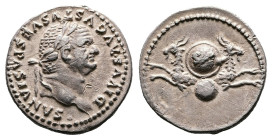 Divus Vespasian (died AD 79), struck under Titus. AR denarius (18.1 mm, 3.08 g). Rome mint, AD 80-81. DIVVS AVGVSTVS VESPASIANVS, laureate head of Div...
